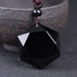 Obsidian Pendant Six-pointed Star Sweater Chain