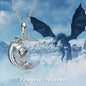 Moon necklace sterling silver dragon pendant jewelry gifts for women man