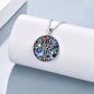 Celtic Tree of Life Necklace for Women Sterling Silver Family Tree Alabone Shell Chakra Pendant Necklace Irish Jewelry Gifts for Girls