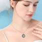 Compass Necklace for Women Sterling Silver Malachite Abalone Shell Pendant Jewelry Graduation Gift for Men Teens