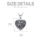 Rose Heart Locke Necklace Oxidized Sterling Silver