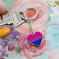 Bisexual Pride Heart Keychain
