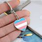 Trans Pride Heart Keychain