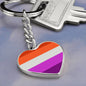 Lesbian Pride Heart Keychain