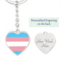 Trans Pride Heart Keychain
