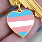 Trans Pride Heart Keychain
