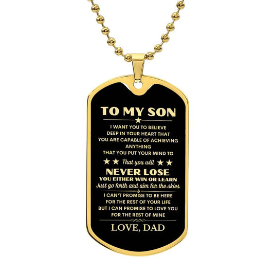 To My Son, From Dad Dog Tag