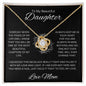 To My Beautiful Daughter (Love Mom) Love Knot Necklace