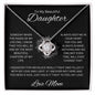 To My Beautiful Daughter (Love Mom) Love Knot Necklace