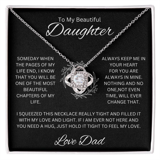 To My Beautiful Daughter (Love Dad) Love Knot Necklace