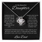 To My Beautiful Daughter (Love Dad) Love Knot Necklace