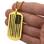 Engraved American Flag Dog tag