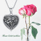 Rose Heart Locke Necklace Oxidized Sterling Silver