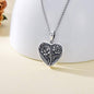 Rose Heart Locke Necklace Oxidized Sterling Silver