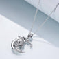 Moon necklace sterling silver dragon pendant jewelry gifts for women man
