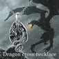 Dragon Necklace for Men Dragon Cross Pendant Jewelry Gothic Vintage