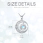 Sun and Moon Necklace 925 Sterling Silver Moonstone Necklace Jewelry Sun Pendant Gifts for Women Wife Girlfriend