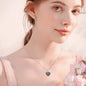 Rose Heart Locke Necklace Oxidized Sterling Silver